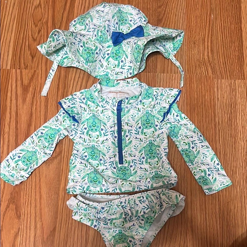 Tommy Bahama Blue and Green Rashguard Set